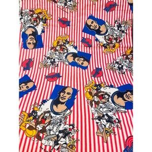 VTG 1996 Looney Tunes SPACE JAM Squad Michael Jordan Flannel Fabric BTY